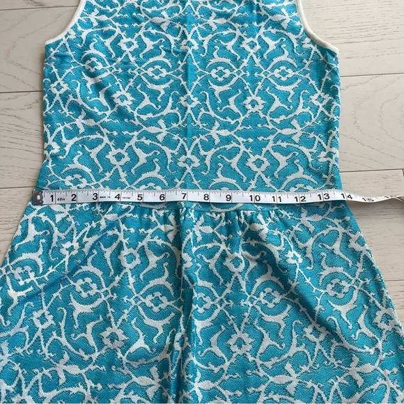 Peruvian Connection Blue White Woven Jacquard Pima Cotton Dress Bahia Sundress - Picture 14 of 15